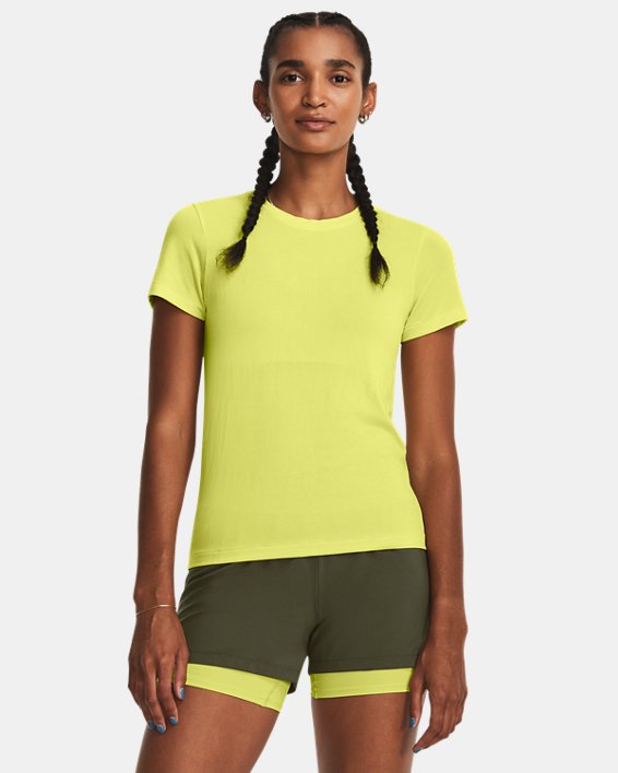 Women's UA Seamless Stride Short Sleeve in Yellow image number 0